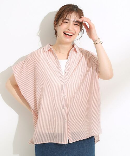 SHOO・LA・RUE / シューラルー シャツ・ブラウス | 【S-LL】さらシャリコットン 上品なシアー感のフロントボタンシャツ | 詳細9