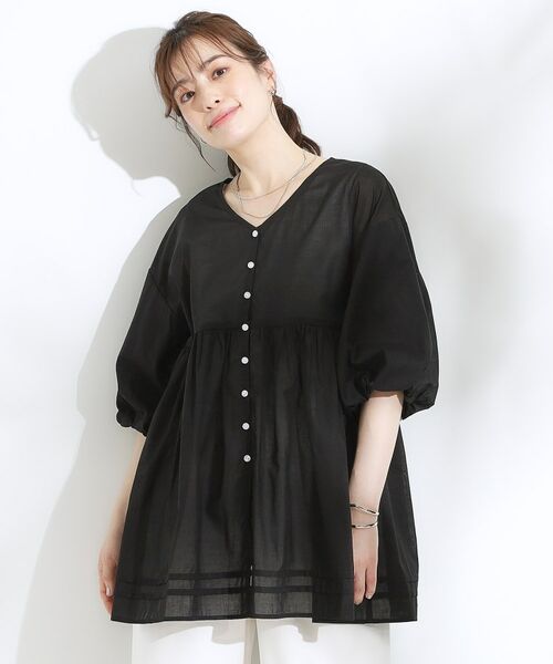 SHOO・LA・RUE / シューラルー シャツ・ブラウス | 【S-LL】一枚で着映え バルーンスリーブブラウス | 詳細1