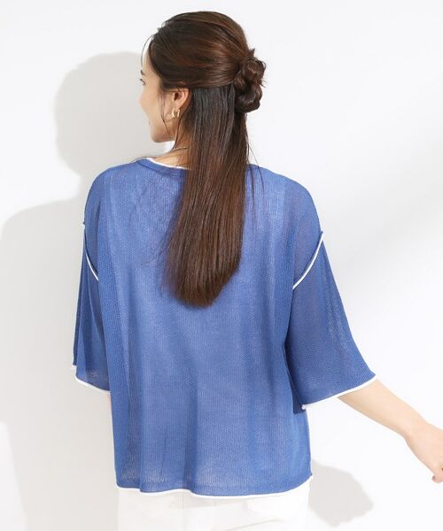 SHOO・LA・RUE / シューラルー その他トップス | 【S-LL/2点セット】配色使いがアクセント 半袖ニット+タンクトップ | 詳細10