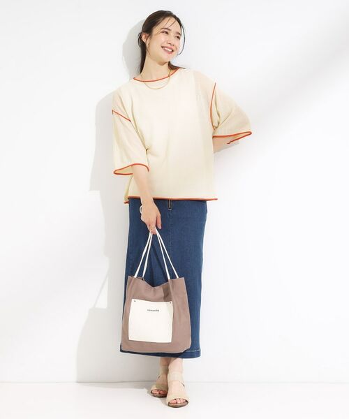 SHOO・LA・RUE / シューラルー その他トップス | 【S-LL/2点セット】配色使いがアクセント 半袖ニット+タンクトップ | 詳細15