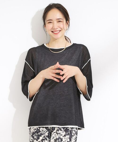 SHOO・LA・RUE / シューラルー その他トップス | 【S-LL/2点セット】配色使いがアクセント 半袖ニット+タンクトップ | 詳細5