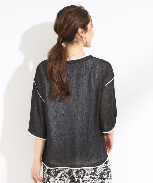 SHOO・LA・RUE / シューラルー その他トップス | 【S-LL/2点セット】配色使いがアクセント 半袖ニット+タンクトップ | 詳細6