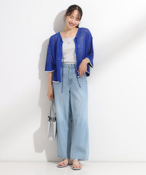 SHOO・LA・RUE / シューラルー その他トップス | 【2点セット/S-LL】メッシュリボン2WAYニット×フレンチスリーブTシャツ | 詳細19