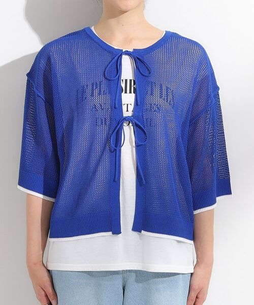 SHOO・LA・RUE / シューラルー その他トップス | 【2点セット/S-LL】メッシュリボン2WAYニット×フレンチスリーブTシャツ | 詳細22