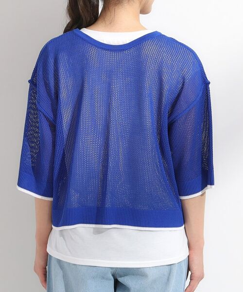 SHOO・LA・RUE / シューラルー その他トップス | 【2点セット/S-LL】メッシュリボン2WAYニット×フレンチスリーブTシャツ | 詳細24