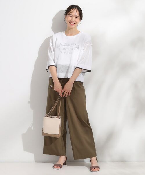 SHOO・LA・RUE / シューラルー その他トップス | 【2点セット/S-LL】メッシュリボン2WAYニット×フレンチスリーブTシャツ | 詳細6