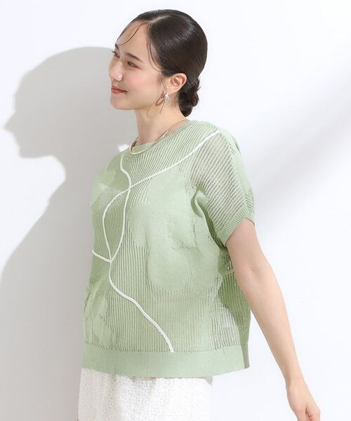 SHOO・LA・RUE / シューラルー ニット・セーター | 【S-LL】にょろにょろ刺繍 透かし編みニット | 詳細10