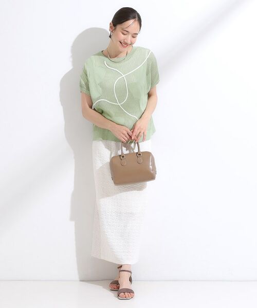 SHOO・LA・RUE / シューラルー ニット・セーター | 【S-LL】にょろにょろ刺繍 透かし編みニット | 詳細11