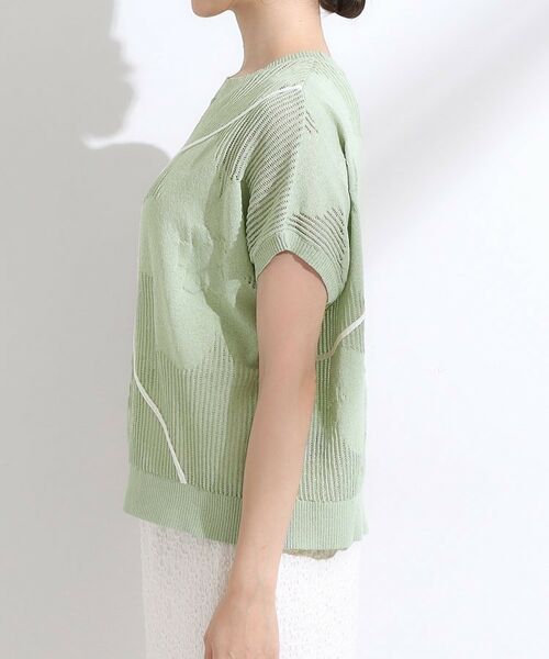 SHOO・LA・RUE / シューラルー ニット・セーター | 【S-LL】にょろにょろ刺繍 透かし編みニット | 詳細14