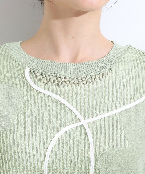 SHOO・LA・RUE / シューラルー ニット・セーター | 【S-LL】にょろにょろ刺繍 透かし編みニット | 詳細16