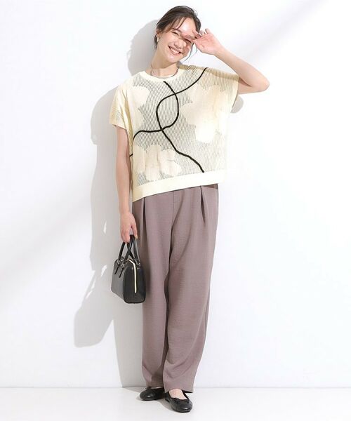 SHOO・LA・RUE / シューラルー ニット・セーター | 【S-LL】にょろにょろ刺繍 透かし編みニット | 詳細3