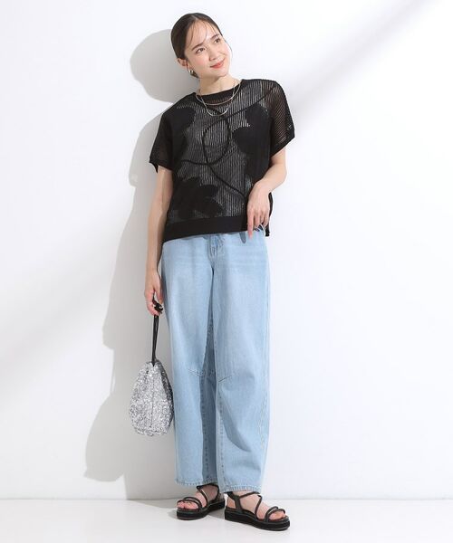 SHOO・LA・RUE / シューラルー ニット・セーター | 【S-LL】にょろにょろ刺繍 透かし編みニット | 詳細7