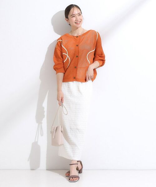 SHOO・LA・RUE / シューラルー カーディガン・ボレロ | 【前後2WAY/S-LL】にょろにょろ刺繍メッシュカーディガン | 詳細12