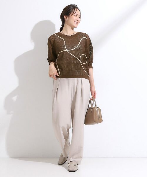 SHOO・LA・RUE / シューラルー カーディガン・ボレロ | 【前後2WAY/S-LL】にょろにょろ刺繍メッシュカーディガン | 詳細20