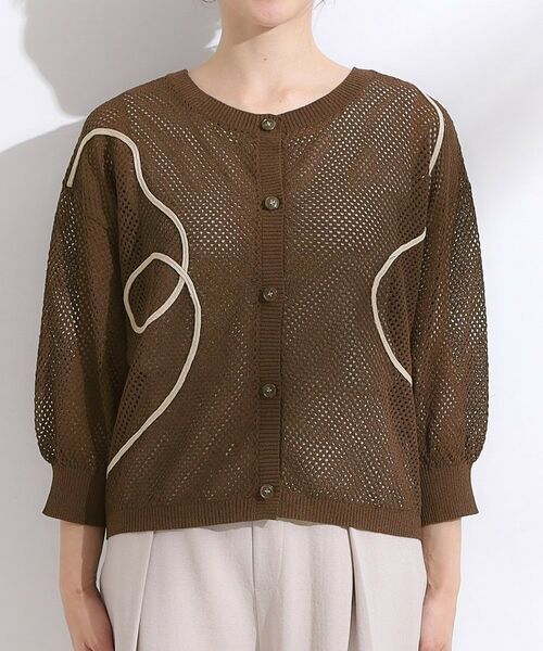 SHOO・LA・RUE / シューラルー カーディガン・ボレロ | 【前後2WAY/S-LL】にょろにょろ刺繍メッシュカーディガン | 詳細22
