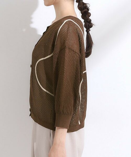 SHOO・LA・RUE / シューラルー カーディガン・ボレロ | 【前後2WAY/S-LL】にょろにょろ刺繍メッシュカーディガン | 詳細23