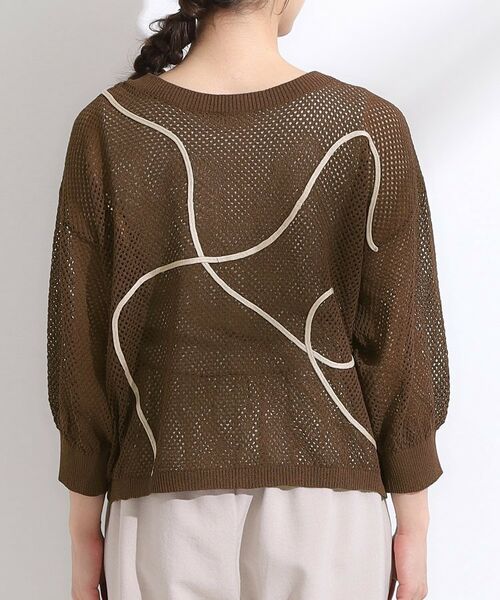 SHOO・LA・RUE / シューラルー カーディガン・ボレロ | 【前後2WAY/S-LL】にょろにょろ刺繍メッシュカーディガン | 詳細24