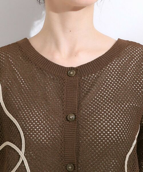 SHOO・LA・RUE / シューラルー カーディガン・ボレロ | 【前後2WAY/S-LL】にょろにょろ刺繍メッシュカーディガン | 詳細25