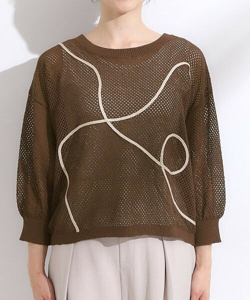 SHOO・LA・RUE / シューラルー カーディガン・ボレロ | 【前後2WAY/S-LL】にょろにょろ刺繍メッシュカーディガン | 詳細28