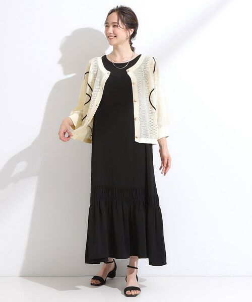 SHOO・LA・RUE / シューラルー カーディガン・ボレロ | 【前後2WAY/S-LL】にょろにょろ刺繍メッシュカーディガン | 詳細5