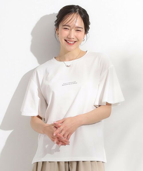 SHOO・LA・RUE / シューラルー Tシャツ | 【S-LL/ひんやり/二の腕カバー】華やかさをプラスする お袖フリルTシャツ | 詳細13