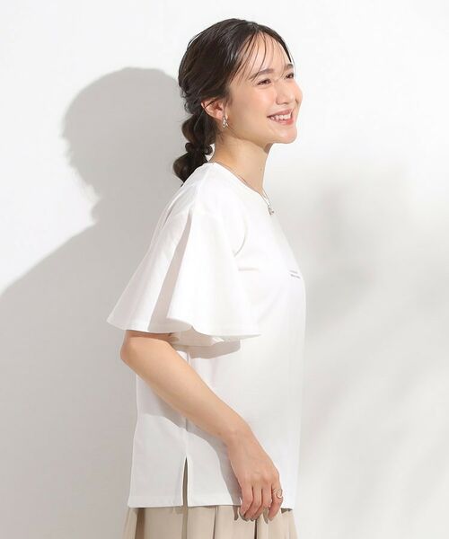 SHOO・LA・RUE / シューラルー Tシャツ | 【S-LL/ひんやり/二の腕カバー】華やかさをプラスする お袖フリルTシャツ | 詳細14