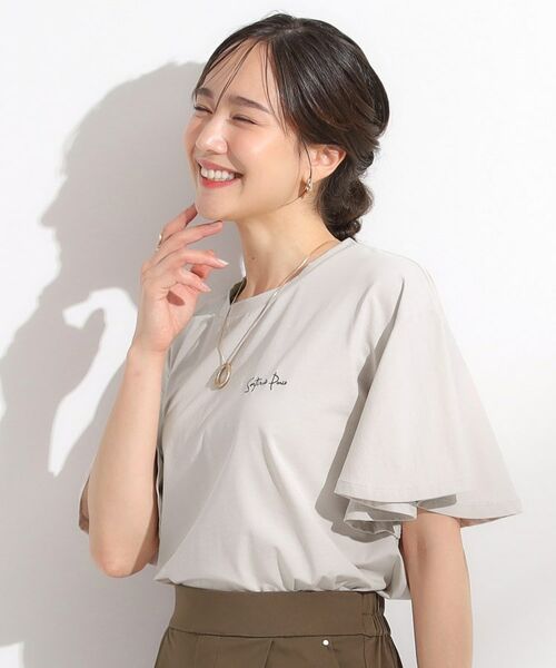 SHOO・LA・RUE / シューラルー Tシャツ | 【S-LL/ひんやり/二の腕カバー】華やかさをプラスする お袖フリルTシャツ | 詳細6