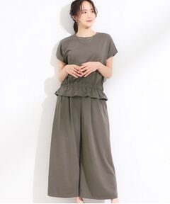 HILTON レディースセットアップ スリーピース グレー チェック M She's Closet セットアップ コード刺繍ライン柄長袖ジップニット