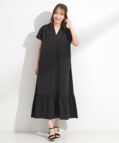 SHOO・LA・RUE / シューラルー ロング・マキシ丈ワンピース | 【S-LL】大人のチェック柄 ティアードワンピース | 詳細1