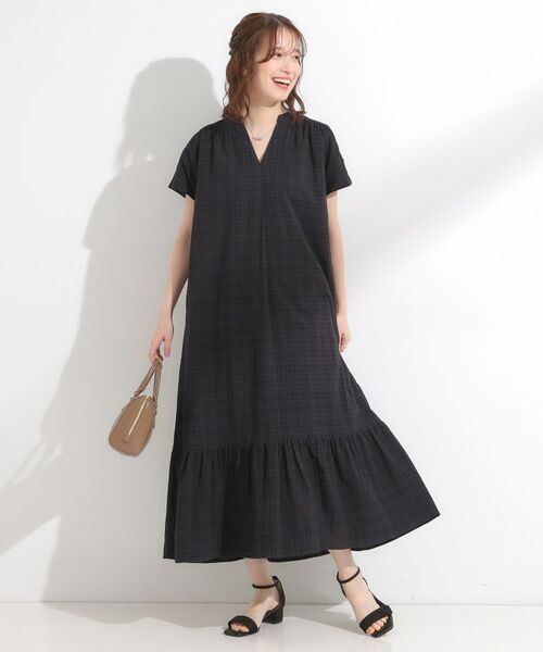 SHOO・LA・RUE / シューラルー ロング・マキシ丈ワンピース | 【S-LL】大人のチェック柄 ティアードワンピース | 詳細3