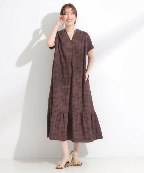 SHOO・LA・RUE / シューラルー ロング・マキシ丈ワンピース | 【S-LL】大人のチェック柄 ティアードワンピース | 詳細5