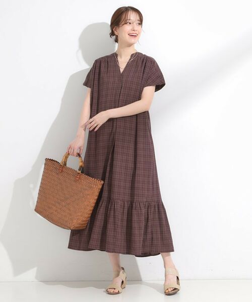 SHOO・LA・RUE / シューラルー ロング・マキシ丈ワンピース | 【S-LL】大人のチェック柄 ティアードワンピース | 詳細7