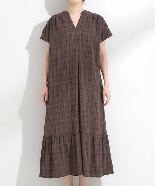 SHOO・LA・RUE / シューラルー ロング・マキシ丈ワンピース | 【S-LL】大人のチェック柄 ティアードワンピース | 詳細9