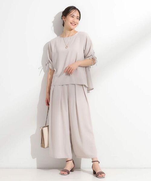 SHOO・LA・RUE / シューラルー シャツ・ブラウス | 【セットアップ可/洗える/S-LL】お袖シャーリング 麻調5分袖ブラウス | 詳細15