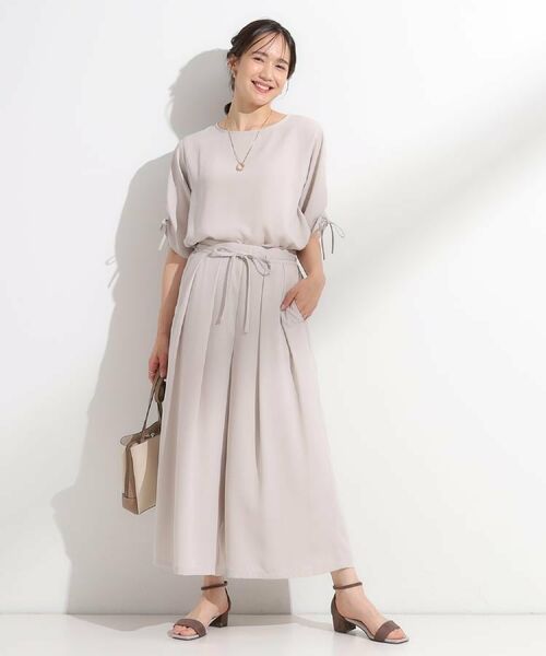 SHOO・LA・RUE / シューラルー シャツ・ブラウス | 【セットアップ可/洗える/S-LL】お袖シャーリング 麻調5分袖ブラウス | 詳細16