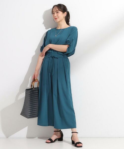 SHOO・LA・RUE / シューラルー シャツ・ブラウス | 【セットアップ可/洗える/S-LL】お袖シャーリング 麻調5分袖ブラウス | 詳細9