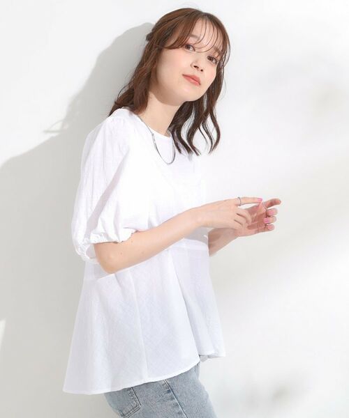 SHOO・LA・RUE / シューラルー シャツ・ブラウス | 【S-LL】バルーン袖で大人可愛く ペプラムブラウス | 詳細2