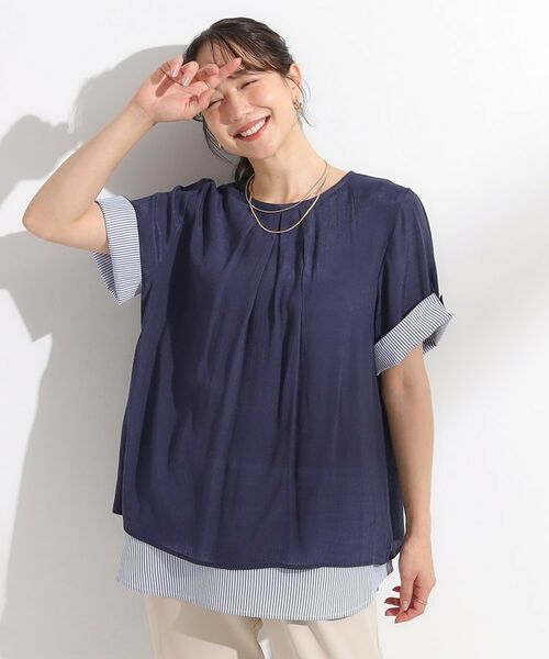 SHOO・LA・RUE / シューラルー カットソー | 【洗える/S-LL】着るだけでコーデが決まる 裾レイヤードトップス | 詳細1