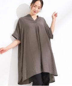 SHOO・LA・RUE / シューラルー チュニック | 【S-LL/ひんやり】涼しく楽に体型カバー　ゆったりスキッパー半袖チュニック