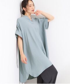SHOO・LA・RUE / シューラルー チュニック | 【S-LL/ひんやり】涼しく楽に体型カバー　ゆったりスキッパー半袖チュニック