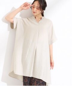 SHOO・LA・RUE / シューラルー チュニック | 【S-LL/ひんやり】涼しく楽に体型カバー　ゆったりスキッパー半袖チュニック