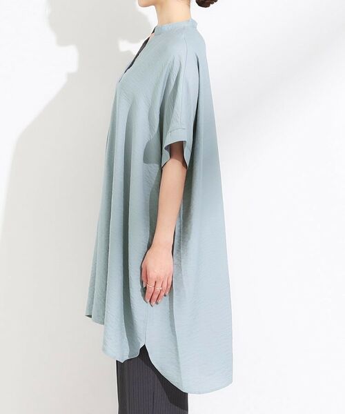 SHOO・LA・RUE / シューラルー チュニック | 【S-LL/ひんやり】涼しく楽に体型カバー　ゆったりスキッパー半袖チュニック | 詳細18