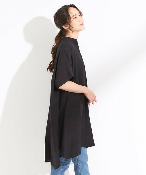 SHOO・LA・RUE / シューラルー チュニック | 【S-LL/ひんやり】涼しく楽に体型カバー　ゆったりスキッパー半袖チュニック | 詳細2