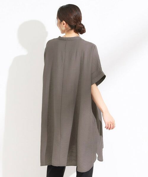 SHOO・LA・RUE / シューラルー チュニック | 【S-LL/ひんやり】涼しく楽に体型カバー　ゆったりスキッパー半袖チュニック | 詳細6