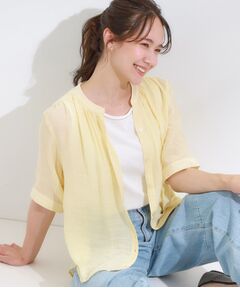 SHOO・LA・RUE / シューラルー シャツ・ブラウス | 【S-LL/2点セット】着るだけでコーデが決まる 麻調5分袖ブラウス＋タンクトップ