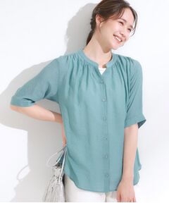 SHOO・LA・RUE / シューラルー シャツ・ブラウス | 【S-LL/2点セット】着るだけでコーデが決まる 麻調5分袖ブラウス＋タンクトップ