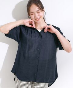 SHOO・LA・RUE / シューラルー シャツ・ブラウス | 【S-LL/2点セット】着るだけでコーデが決まる 麻調5分袖ブラウス＋タンクトップ