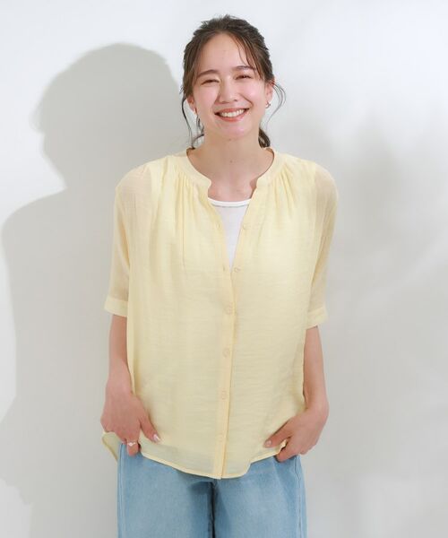 SHOO・LA・RUE / シューラルー シャツ・ブラウス | 【S-LL/2点セット】着るだけでコーデが決まる 麻調5分袖ブラウス+タンクトップ | 詳細17