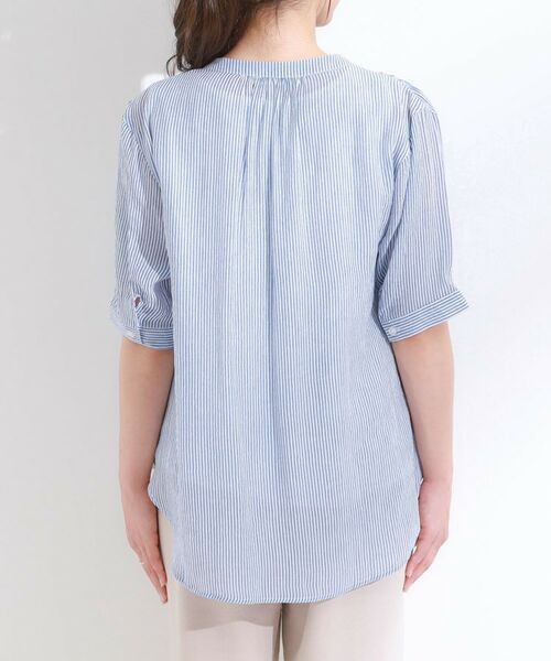 SHOO・LA・RUE / シューラルー シャツ・ブラウス | 【S-LL/2点セット】着るだけでコーデが決まる 麻調5分袖ブラウス+タンクトップ | 詳細23