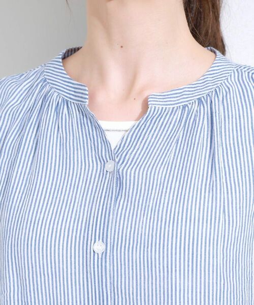 SHOO・LA・RUE / シューラルー シャツ・ブラウス | 【S-LL/2点セット】着るだけでコーデが決まる 麻調5分袖ブラウス+タンクトップ | 詳細24